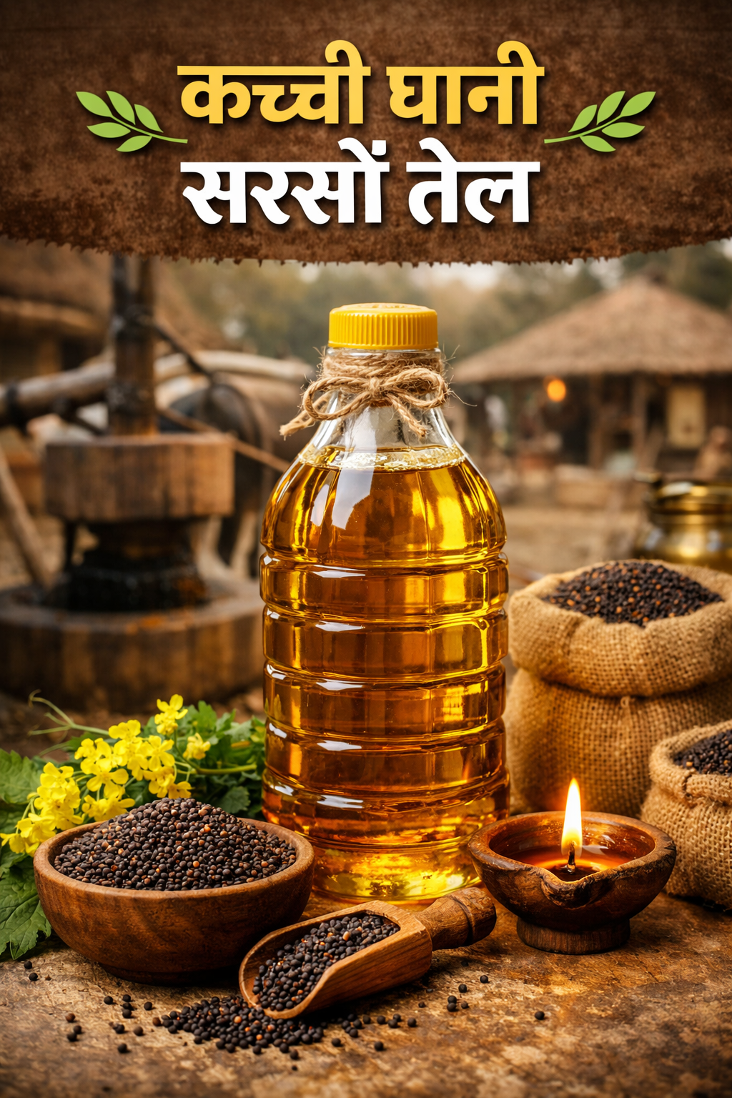 कच्ची घानी सरसों तेल / Mustard Oil Cold Pressed