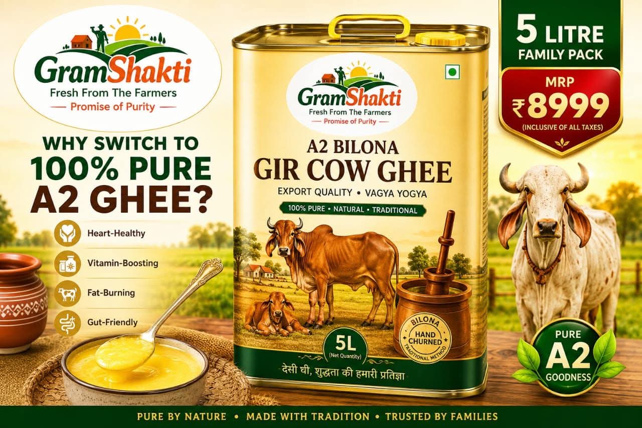 A2 Bilona Gir Cow Ghee – 5 Litre Family Pack